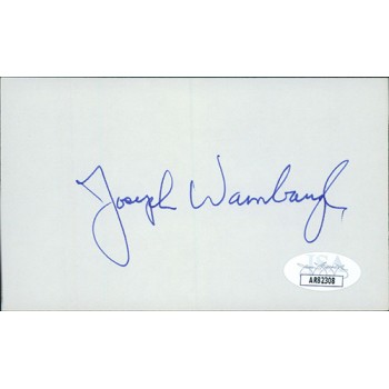 Joseph Wambaugh Police Writer Signed 3x5 Index Card JSA Authenticated