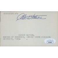 Albert Watson South Carolina Congressman Signed 3x5 Index Card JSA Authenticated