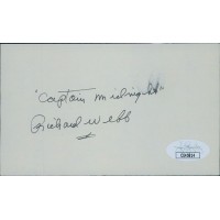 Richard Webb Captain Midnight Actor Signed 3x5 Index Card JSA Authenticated