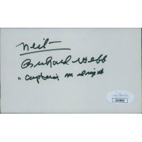 Richard Webb Captain Midnight Actor Signed 3x5 Index Card JSA Authenticated