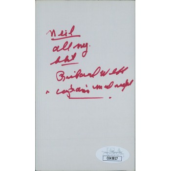 Richard Webb Captain Midnight Actor Signed 3x5 Index Card JSA Authenticated