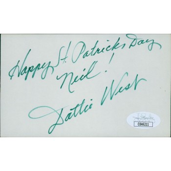 Dottie West Country Singer Signed 3x5 Index Card JSA Authenticated Personalized