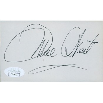 Mae West Actress Dual Signed 3x5 Index Card JSA Authenticated
