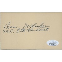 Don Wheeler Georgia Congressman Signed 3x5 Post Card JSA Authenticated