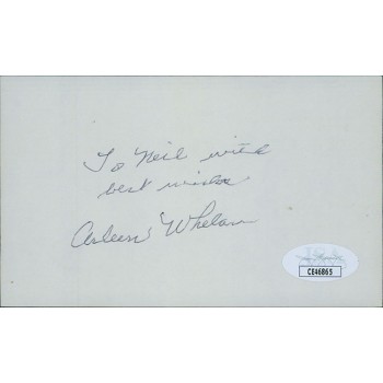 Arleen Whelan Actress Signed 3x5 Index Card JSA Authenticated Personalized