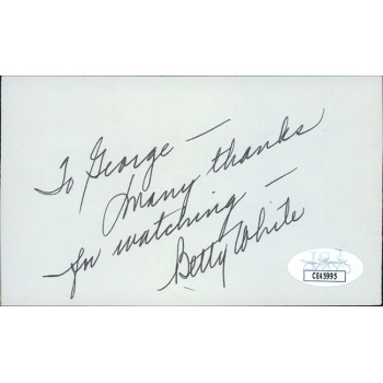 Betty White Actress Signed 3x5 Index Card JSA Authenticated Personalized Betty White Actress Signed 3x5 Index Card JSA Authenticated Personalized