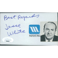 Jesse White Actor Signed Cut 3x5 Page JSA Authenticated Jesse White Actor Signed Cut 3x5 Page JSA Authenticated