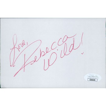 Rebecca Wild Actress Model Signed 4x6 Index Card JSA Authenticated