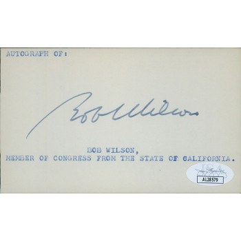 Bob Wilson California Congressman Signed 3x5 Index Card JSA Authenticated