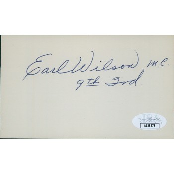 Earl Wilson Indiana Congressman Senator Signed 3x5 Index Card JSA Authenticated