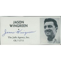 Jason Wingreen Actor Signed 2x4 Directory Cut JSA Authenticated