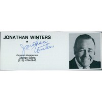 Jonathan Winters Actor Signed 2x5 Directory Cut JSA Authenticated