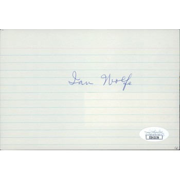 Ian Wolfe Actor Signed 4x6 Index Card JSA Authenticated