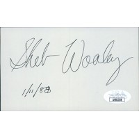 Sheb Wooley Actor Signed 3x5 Index Card JSA Authenticated