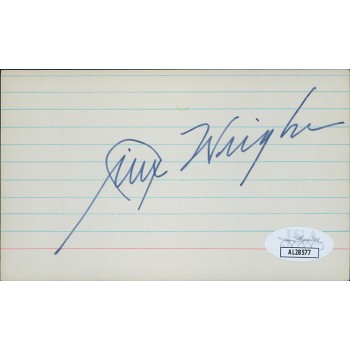 Jim Wright Texas Congressman Signed 3x5 Index Card JSA Authenticated