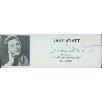 Jane Wyatt Actress Signed 2x5.5 Directory Cut JSA Authenticated