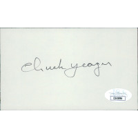 Chuck Yeager Test Pilot Signed 3x5 Index Card JSA Authenticated