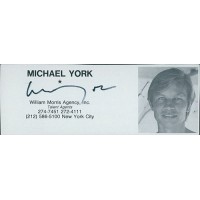 Michael York Actor Signed 2x5 Directory Cut JSA Authenticated