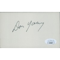 Don Young Alaska Congressman Senator Signed 3x5 Index Card JSA Authenticated