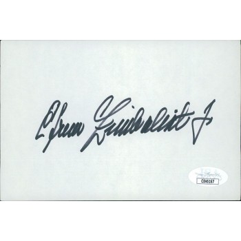 Efrem Zimbalist Jr. Actor Signed 4x6 Index Card JSA Authenticated