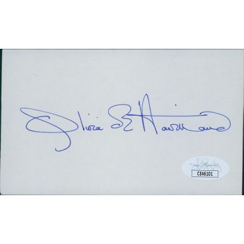 Olivia de Havilland Actress Signed 3x5 Index Card JSA Authenticated