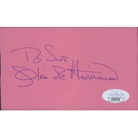 Olivia de Havilland Actress Signed 3x5 Index Card JSA Authenticated Personalized