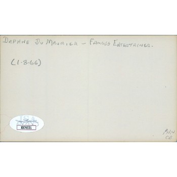 Daphne du Maurier Novelist Writer Signed 3x5 Index Card JSA Authenticated