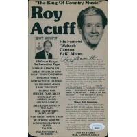 Roy Acuff Country Singer Signed 5.25x9 Cut Page JSA Authenticated Roy Acuff Country Singer Signed 5.25x9 Cut Page JSA Authenticated