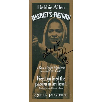Debbie Allen Harriet's Return Signed 3.5x8.5 Playhouse Flyer JSA Authenticated