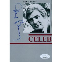 Gene Barry Actor Signed 4x6 Cut Page Photo JSA Authenticated