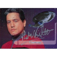 Robert Beltran Star Trek Voyager Signed 1995 Skybox Card #E2 JSA Authenticated