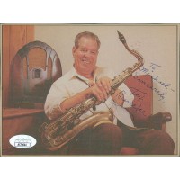 Tex Beneke Saxophonist Bandleader Signed 5x6.5 Cut Page JSA Authenticated