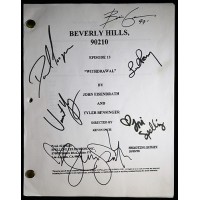 Beverly Hills 90210 Cast Perry Green Garth Signed Script by 6 JSA Authenticated