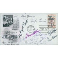 Broadcast Journalist Signed Voice Of America Cachet by 10 JSA Auth Cronkite Mudd