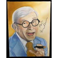 George Burns Signed 12x16 One Of A Kind Hand Painted Canvas JSA Authenticated