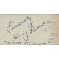 Henry Busse Jazz Musician Signed 1.5x3.5 Business Card JSA Authenticated