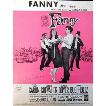 Leslie Caron Signed Fanny Sheet Music JSA Authenticated