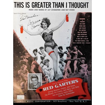 Rosemary Clooney Signed This Is Greater Than I Thought Sheet Music JSA Authenticated