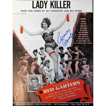 Rosemary Clooney Signed Lady Killer Sheet Music JSA Authenticated