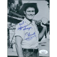 Chuck Connors Actor Signed 4.75x6.5 Cut Page Photo JSA Authenticated