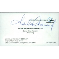 Charles Pete Conrad Jr. Signed McDonnell Douglas Business Card JSA Authenticated
