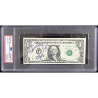 Wilma Lee And Stoney Cooper Signed One Dollar Bill Currency PSA Authenticated