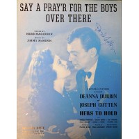 Joseph Cotten Signed Say A Pray'r For The Boys Over There Sheet Music JSA Authenticated