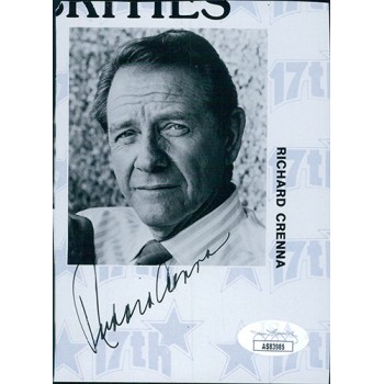 Richard Crenna Actor Signed 3.75x5.25 Cut Page Photo JSA Authenticated