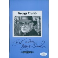 George Crumb Composer Signed 5.5x8.25 Biography Promo Page JSA Authenticated