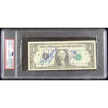 Vic Damone And Robert Wagner Signed One Dollar Bill Currency PSA Authenticated