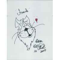 Dom DeLuise Actor Signed 8.5x11 Hand Drawn Sketch Cardstock JSA Authenticated
