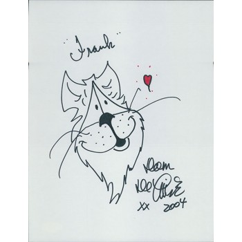 Dom DeLuise Actor Signed 8.5x11 Hand Drawn Sketch Cardstock JSA Authenticated
