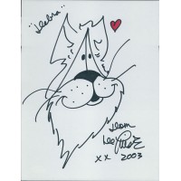 Dom DeLuise Actor Signed 8.5x11 Hand Drawn Sketch Cardstock JSA Authenticated