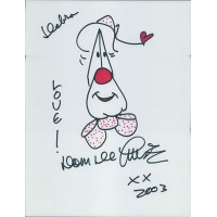 Dom DeLuise Actor Signed 8.5x11 Hand Drawn Sketch Cardstock JSA Authenticated